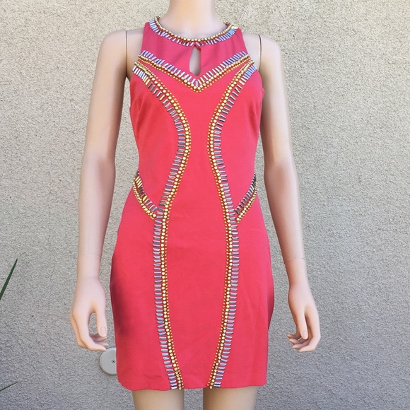 bebe Embellished Racerback Style Bodycon Dress - Picture 3 of 9